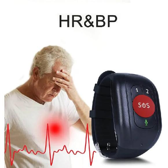RF-V48 Waterproof 4G LTE GSM Elderly Child SOS Button Wristband Emergency Alarm GPS Tracking Heart Rate Blood Pressure Monitor