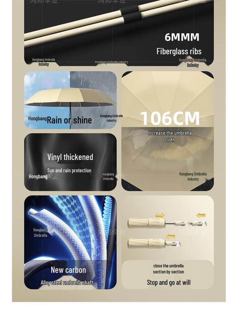 Автоматический солнцезащитный и дождевой зонт с защитой от УФ-лучей и защитой от обратного отскока, ощущение высокого класса