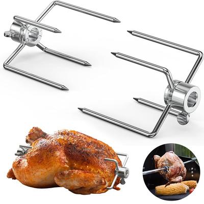 Сменные вилки для гриля для мяса, вилки для гриля из нержавеющей стали 304, подходят для шестигранных 1/2" и квадратных 3/8" и 5/16" стержней для шампуров