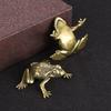 Solid Brass Lucky Rich Toads Frog Animal Statue Decor Tea Pet Bronze Ornaments Craft Collection NEW