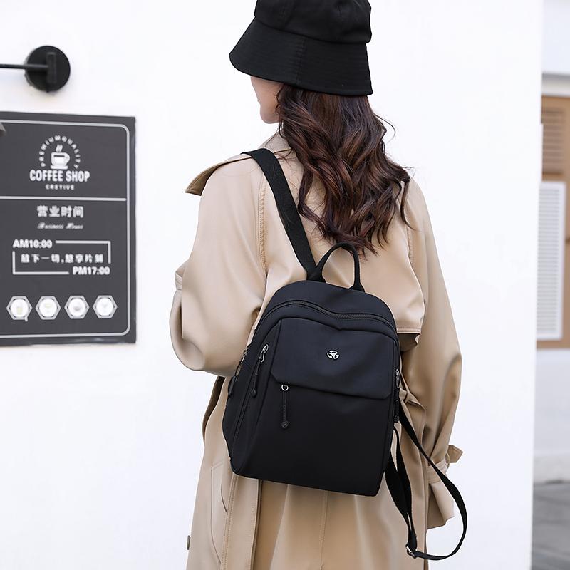 Женский рюкзак с несколькими карманами, большой вместимости, однотонный, легкий, студенческий, дорожная сумка