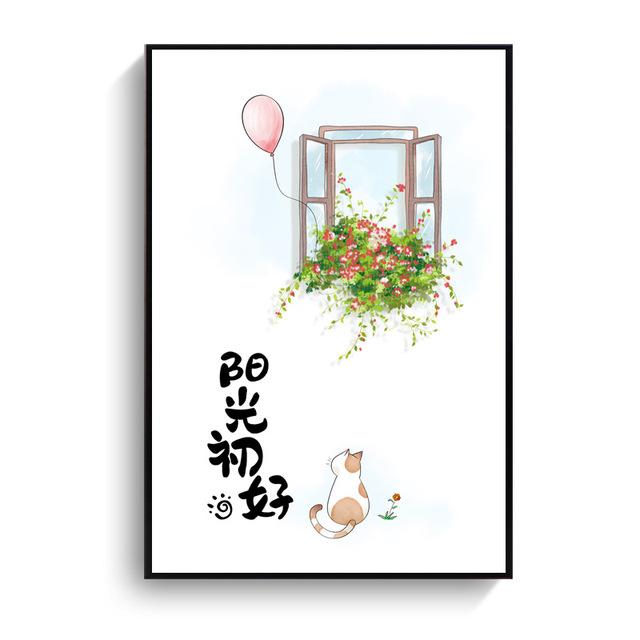 Современный Ресторан Холст Картина Кошка Китайский Стиль Японский Украшение Колодца Висячие Картины Вырезанные Детская Картина Маслом