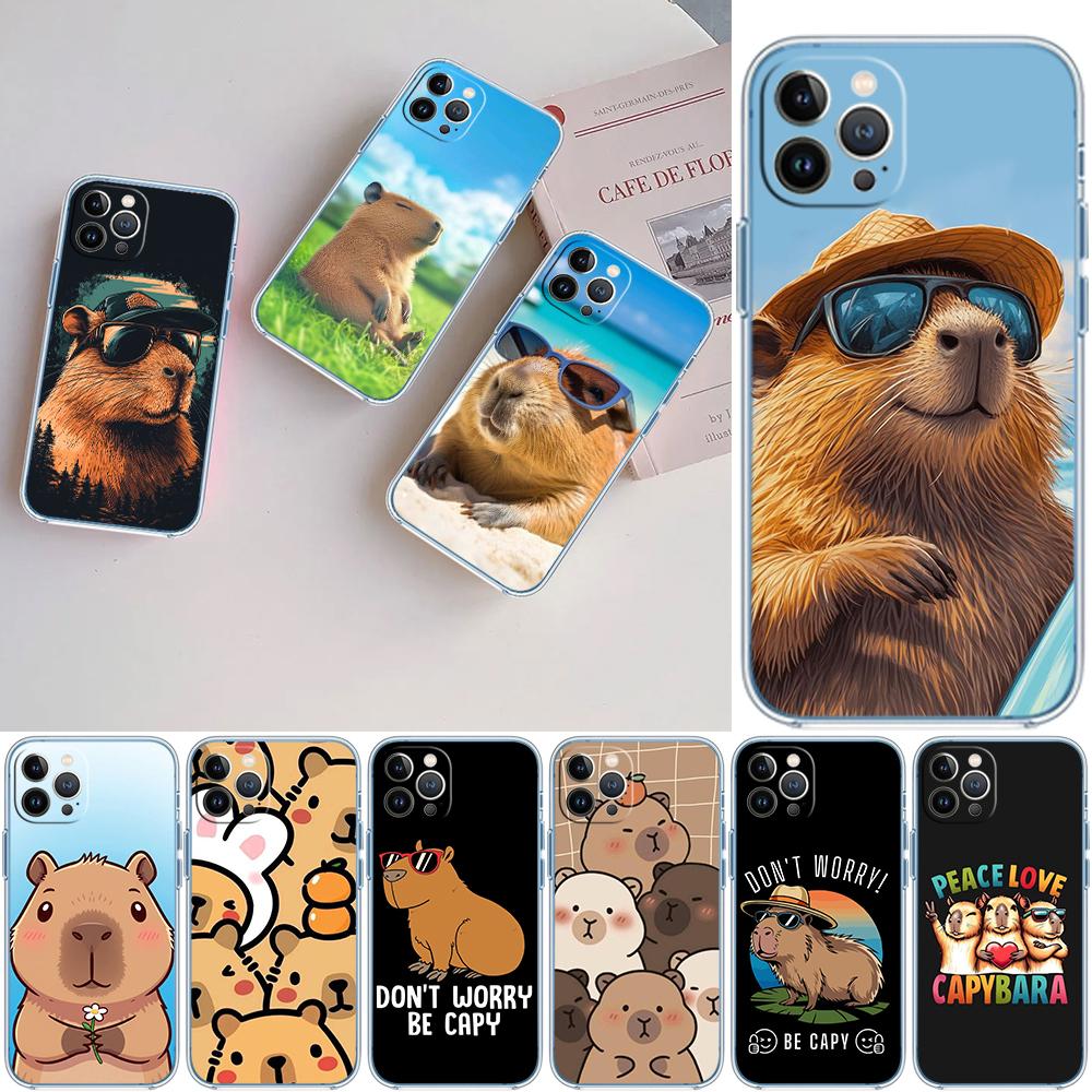 LO19 Cartoon  Capybara Case for Motorola E13 E15 E20 E22 E22I E22S E30 E32 E40 E7 E7I G Plus Power Play Stylus G22 G14