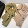 Knitted Solid Color Wool Couple Small Scarf Thick Warm Scarf