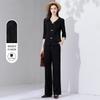 Retro Jacquard Buckle New Chinese Style Women's High End Set Autumn Style V-neck Show Style