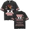 Рэпер Крис Браун Breezy Bowl XX Тур Винтажные стираные футболки Мужские Женские Хип-Хоп Модные Футболки Мужская Хлопок Ретро Футболка