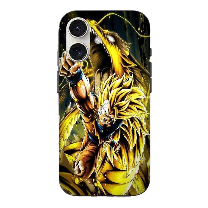 Coque pour Iphone 16 Son Goku Super Saiyan SSJ3 Attaque point Dragon