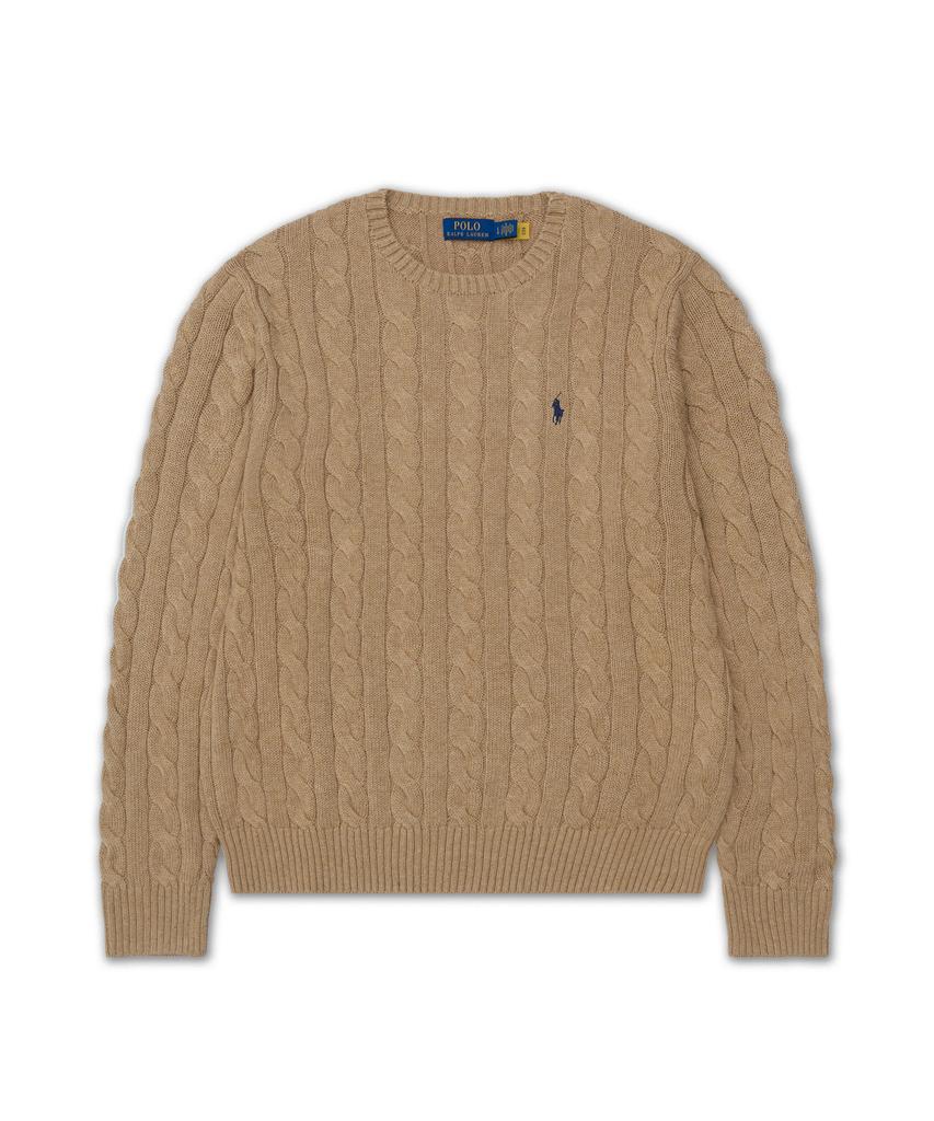 POLO RALPH LAUREN Cable Knit Cotton Sweater - Brown