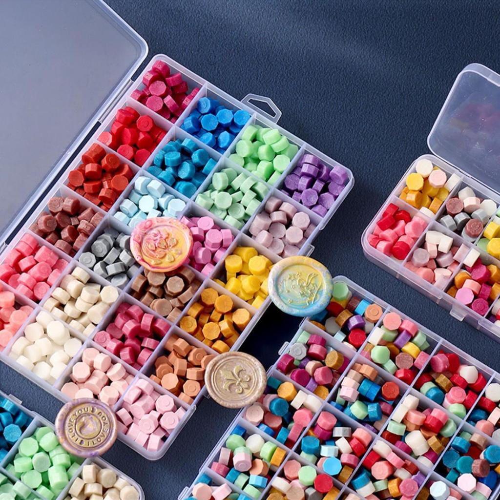 Светящиеся восковые печати с пятилистным клевером и звездой - разноцветные, 100 шт.