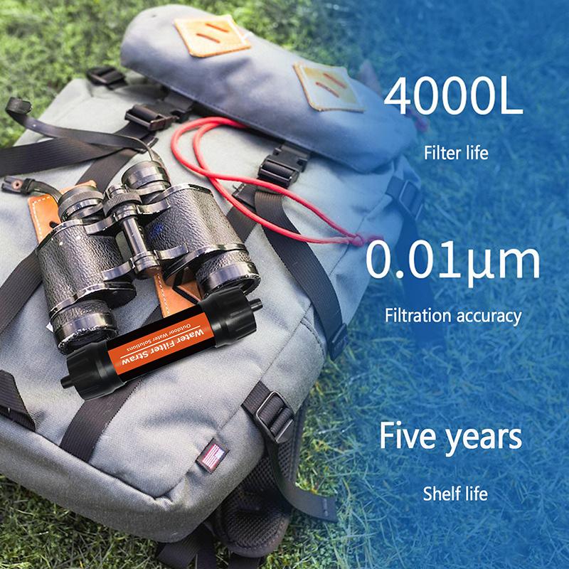 Уличный мини-фильтр для воды в виде соломинки для кемпинга, очистки воды для выживания или чрезвычайных ситуаций, портативный очиститель воды для кемпинга и походов.