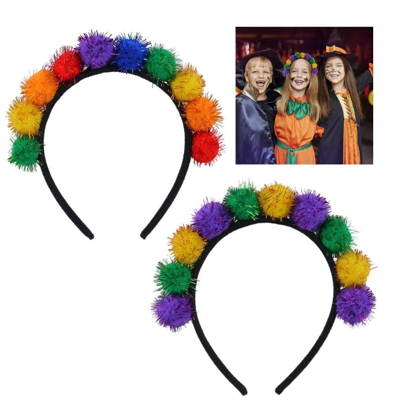 Яркая повязка на голову для Марди Гра с разноцветным талисманом (зеленый, желтый) для выпускного и вечеринки. Удобная.