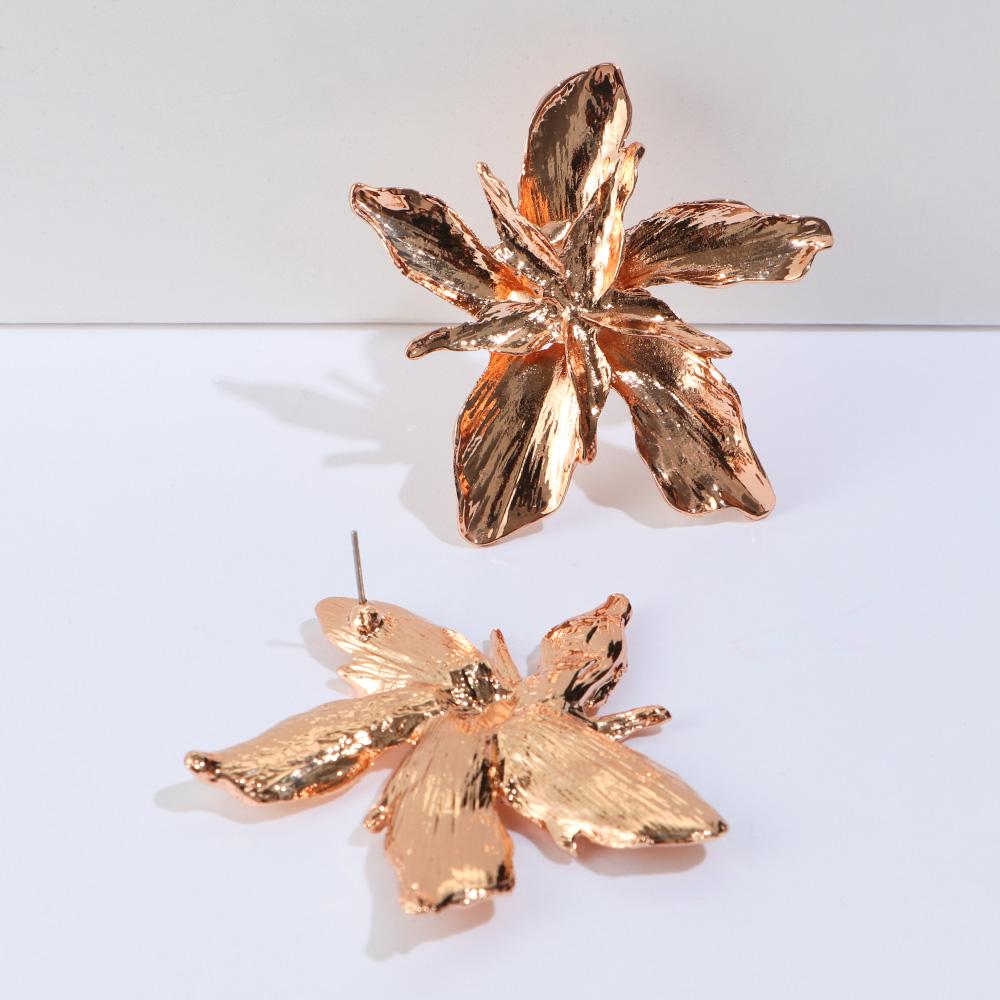 Преувеличенные Модные Элегантные Шарм Серебро Золото Большой Цветок Пусеты Подвески Подвесные Цветочные Серьги Металл