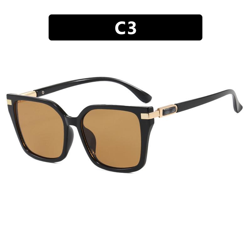 Square simple sunglasses color matching new retro European and American street shooting high-end sunglasses sunglasses personality