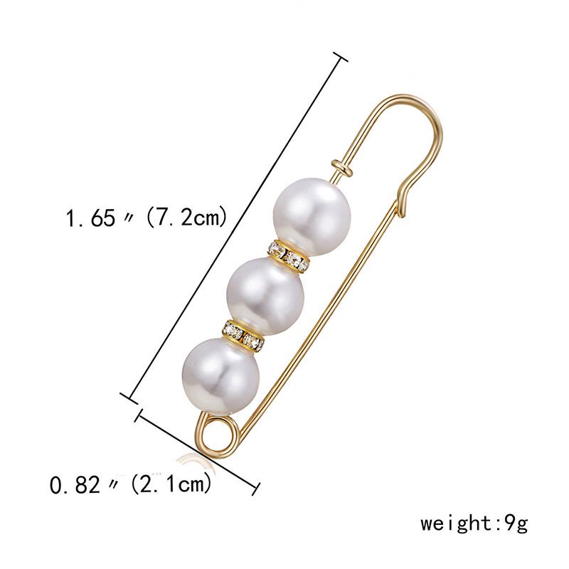 1PC Elegant Simulated Pearl Women Jewelry Accessories Brooches Clothing Ornament Rhinestone