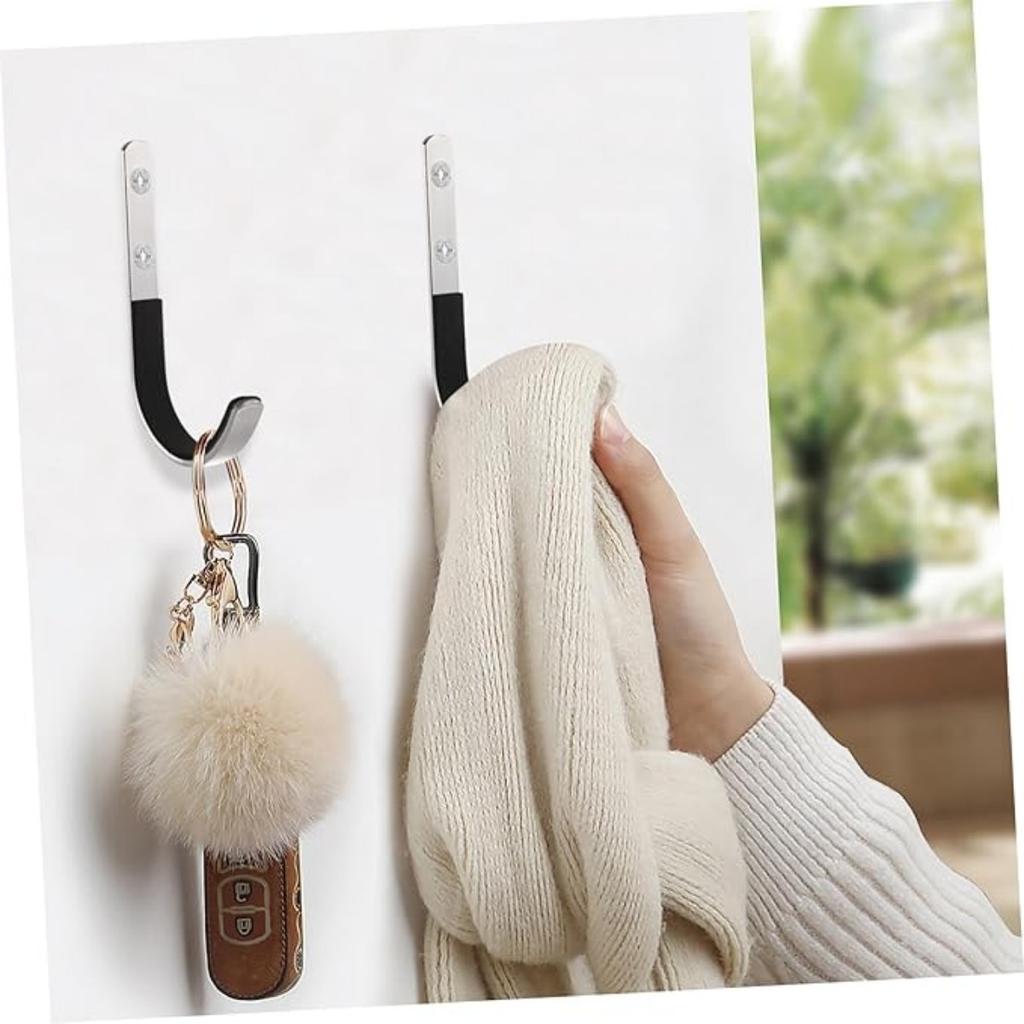 Stainless Ladder Hooks Wall Mount 4 Pack Metal Key Hooks Soft Felt Lining for Gun Rack Shotgun Wall Mount Storage Stainless Steel Gun Hanger