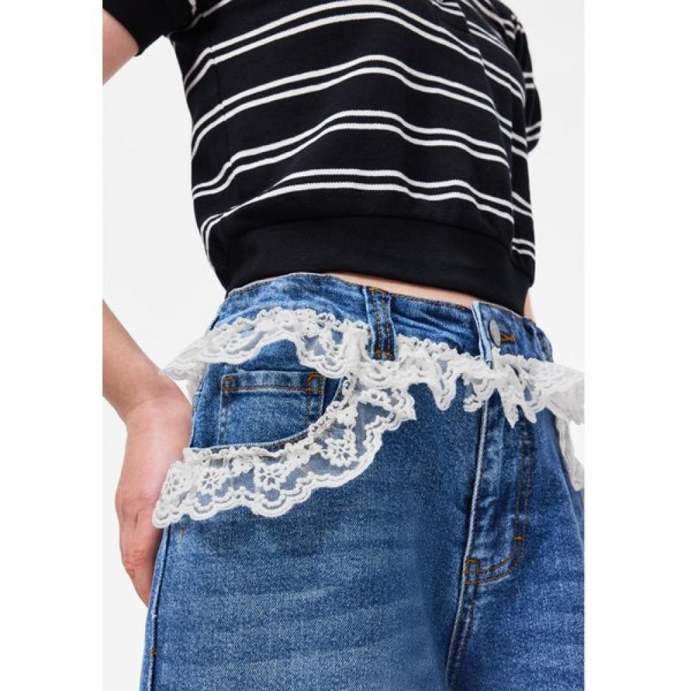 Molo [26ss] Aiden Lace Straight Fit Denim Pants Akis9pt030