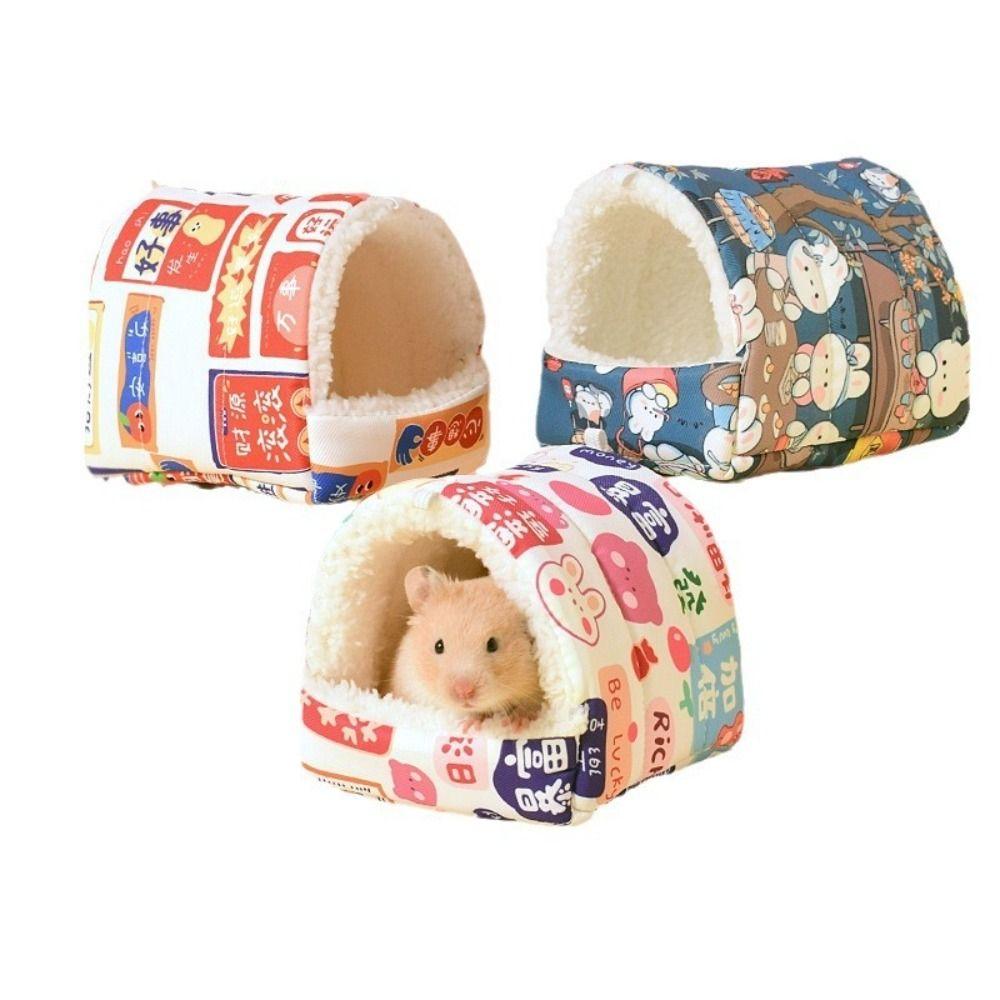 Rabbit Squirrel Hut Hamster House Winter Warm Guinea Pig Nest Soft Small Animal Sleeping Bed