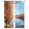 Climbing In Mountains Beautiful Autumn Sheer Curtains For Bedroom Living Room Tulle Curtains For Kitchen Window Voile Curtains