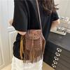Трендовая модная сумка с бахромой и заклепками, популярный дизайн, женские сумки, новая повседневная универсальная наплечная сумка-мессенджер