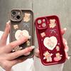 For Huawei P50 Pro P40 Lite Honor 8X 9X X9 Tecno Spark Go Infinix Smart 8 Vivo V29 V30 Y02 Y16 Cartoon Flower Bear Pattern Soft Silicone Phone Case