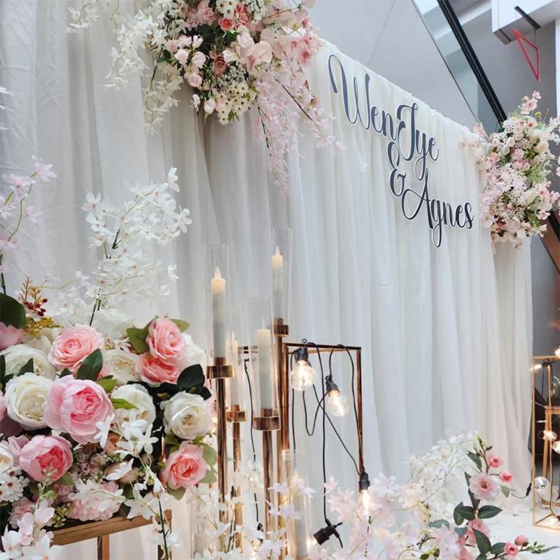 Свадебный сценический фон, драпировка, фон для вечеринки, занавеска из шифона, церемония, прием, подвесной декор, фон для вечеринки по случаю дня рождения