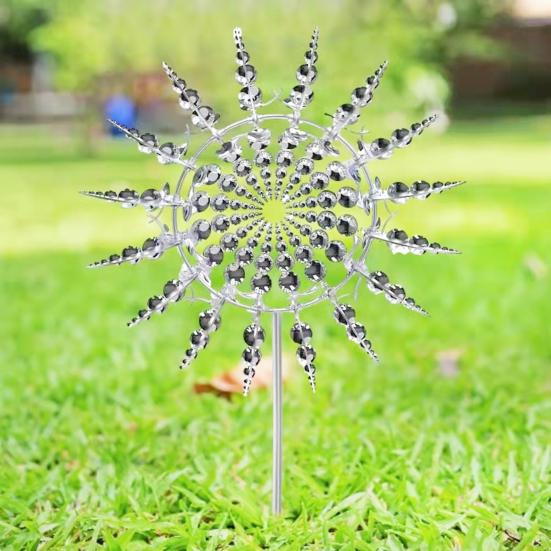 Ветряная мельница, нержавеющая, устойчивая к коррозии, простая установка, декоративная 3D кинетическая вертушка для ветра, красочная вертушка, садовый орнамент