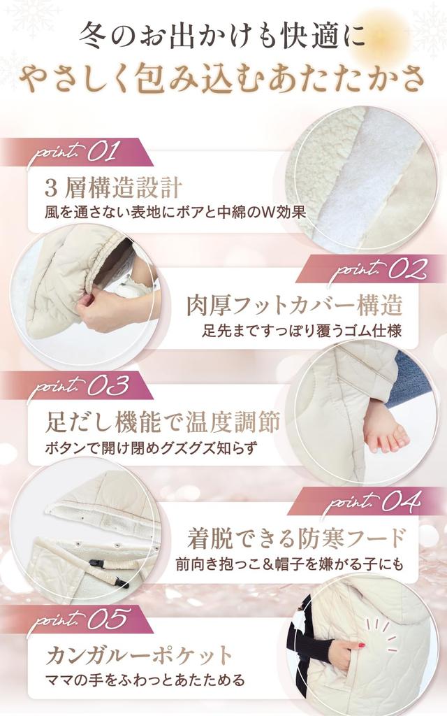 Кейп для переноски детей Liscia, Зимний кейп, Стеганое одеяло для коляски со съемным капюшоном, Карманы, Водоотталкивающее, Легкое, 3-в-1, Зимнее