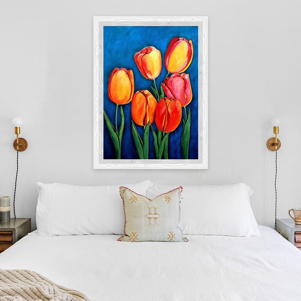 New 5D DIY Diamond Painting Flower Diamond Embroidery Cross Stitch Rhinestone Full Round Drill Crafts Art Home Decor Gift