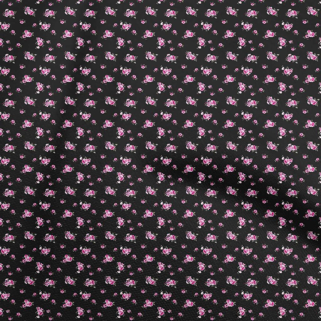 oneOone Georgette Viscose Fuschia Pink Fabric Floral Diy Clothing Quilting Fabric Print Fabric By Yard 42 Inch