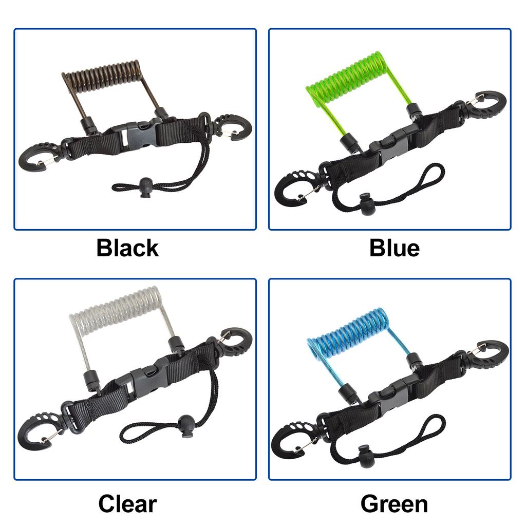 Спиральный кабель с защитой от потери камеры, фонарики, безопасный поводок для дайвинга, подводного плавания, серфинга, каякинга