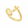 Женское кольцо из стерлингового серебра 925 пробы с позолотой (вермей), открытый крест, регулируемое
