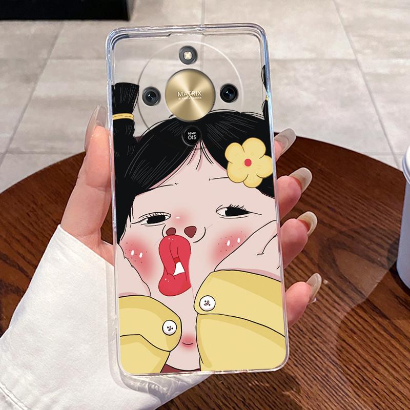 Чехол для Honor X9d Case 5G Эстетичный Модный Милый Мультяшный Кот Мягкий Силиконовый Задний Чехол HonorX9d X 9d 5G Прозрачный Чехол для Телефона