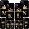 Diamond Crown Letter Case for Samsung Galaxy A52 A12 A53 A51 A32 A21s A22 A31 A72 A02s A13 5G A11 A41 A03s TPU Black Phone Cover