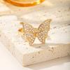 Gold Plated Butterfly Ring For Women Full Paved Zircon Crystal Animal Open Rings Trendy Party Jewelry Gift