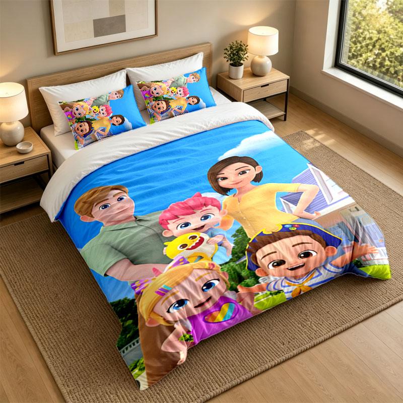 3Pcs Bedding SetBebefinn Soft Bed Sheet and Two Pillowcases Home Bedroom Decor
