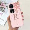 Чехол для Honor X7b CLK-LX2 2023 Модный Коронка Сакура Первая Буква Бампер для Телефона Для HonorX7b X 7B 4G Мягкий Силиконовый Задний Чехол
