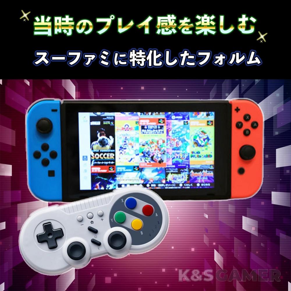 [K&SGAMER] Контроллер Switch Pro, геймпад Super Famicom Type, совместимый со Steam PC
