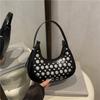 Simple and Fashionable Spring New Armpit Bag Personality Cool Polka Dot Rivet Portable Dumpling Women's Bag