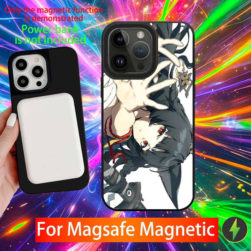 Чехол для телефона Hoshimi Miyabi ZZZ для iPhone 16,15,14,13,12,11,Pro,Max,Plus,Mini,SE Новый Магнитный Беспроводной Зарядник Magsafe