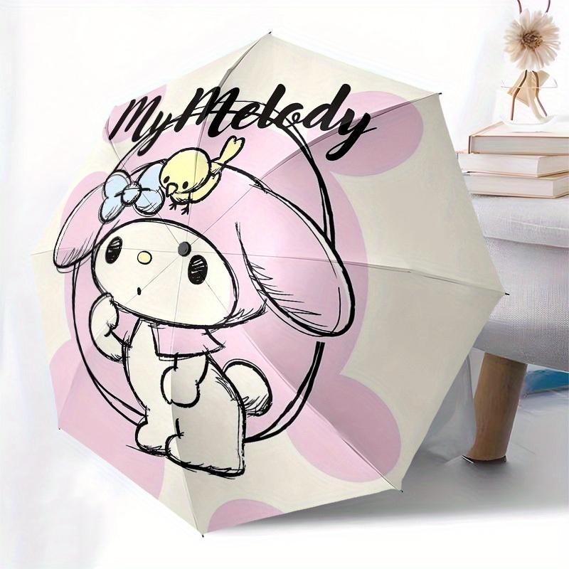 1 шт. Милый зонт с рисунком My Melody и пластиковой ручкой, подходит для всех сезонов, для дома, путешествий, улицы Sanlio339