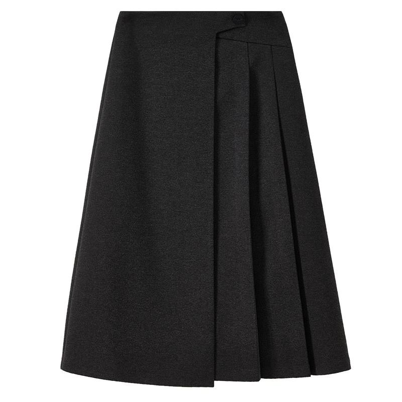 Shangdubila Women's Winter High-Waist Pleated A-Line Skirt