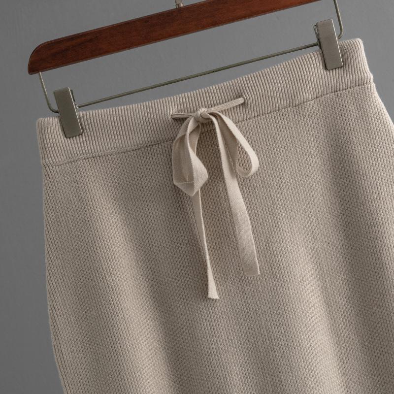 Новые модные юбки комплект юбка А-силуэта свитер свободные комплекты из двух частей трикотажный воротник поло осень зима женский ленивый свитер костюм