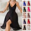 European & American Sexy V-Neck Spaghetti Strap Nightclub Dress