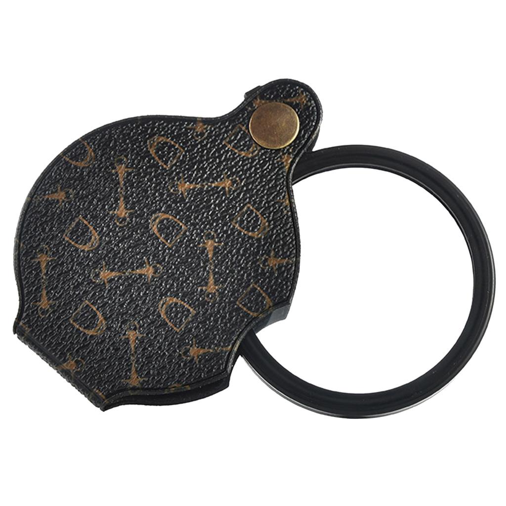 15X Small Magnifying Glass, Pocket Magnifier Folding Magnify Glass with Rotating Leather Protective Case