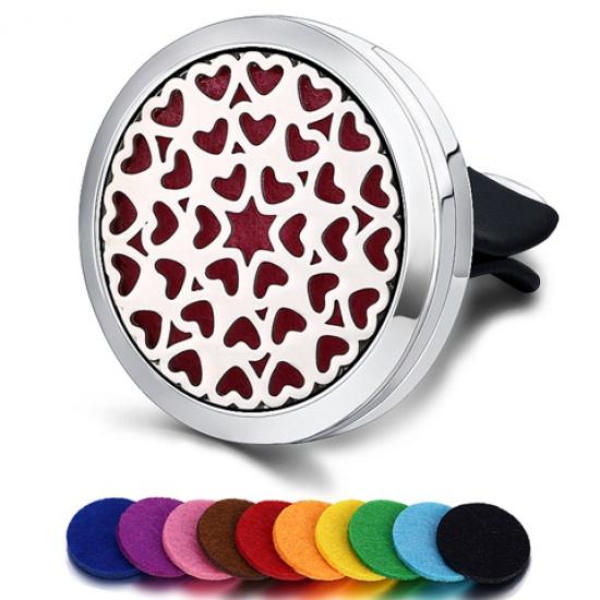 Многоразовый автомобильный освежитель воздуха, запах, диффузор для духов, клипса, автовентилятор, эфирное масло, медальон из нержавеющей стали, интерьер