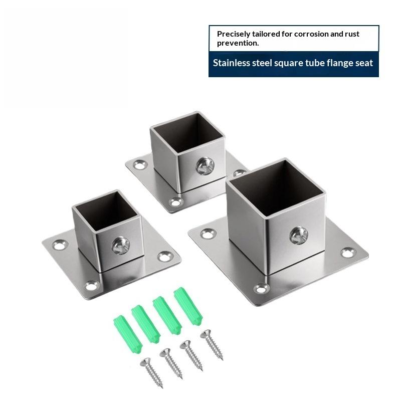 1/2 комплекта Фланцевое основание Соединитель квадратной трубы из нержавеющей стали Наружный диаметр трубы. Колено Угловой соединитель Зажимы для направляющих ограждения 25/30/35 мм