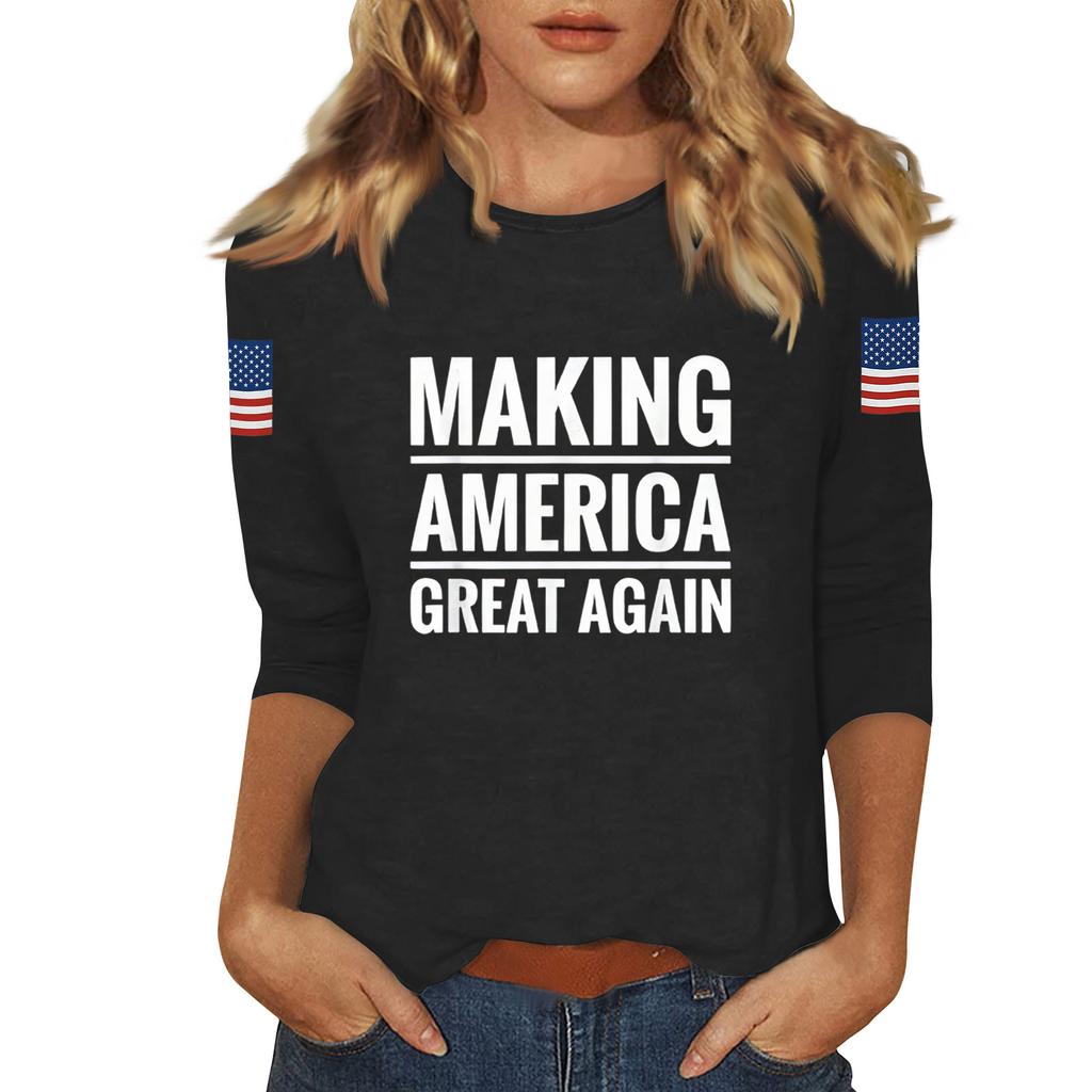 Women's Casual Fashionable Sexy Comfortable Neck Three-Quarter Sleeve Top