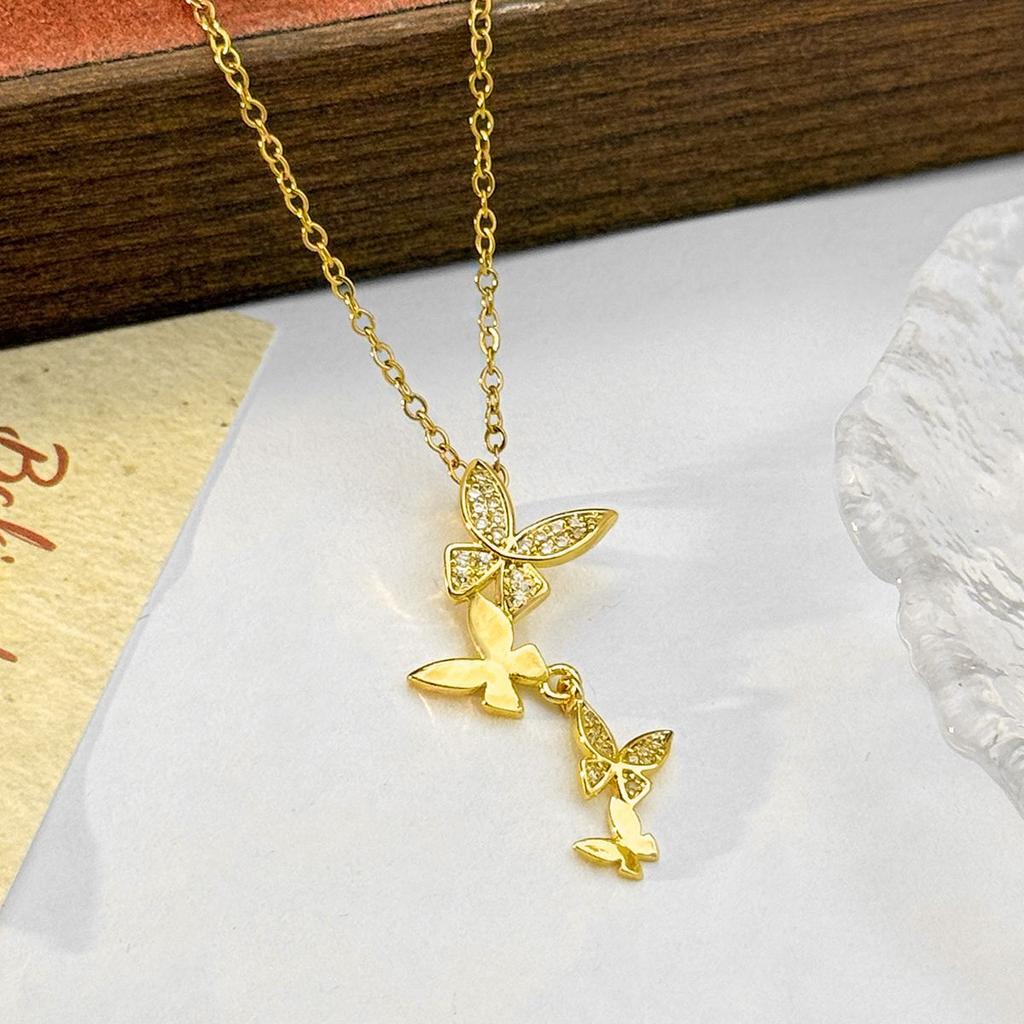 Necklace female versatile butterfly does not fade niche high-end light luxury collarbone chain Xiaohongshu explosive jewelry