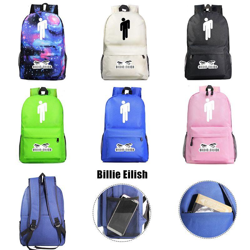Billie Eilish Zip Opening Travel Backpack School Picnic Wear Resistant Bag