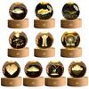 Faux Crystal Ball Light Calming Cosmic Night Light Clear Lighted Stellar Spheres with Wooden Base